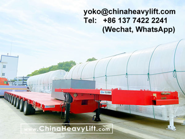 CHINA HEAVY LIFT manufacture 10 axle extendable hydraulic lowbed trailer for wind power transportation project in Ho Chi Minh city HCMC Vietnam, www.chinaheavylift.com