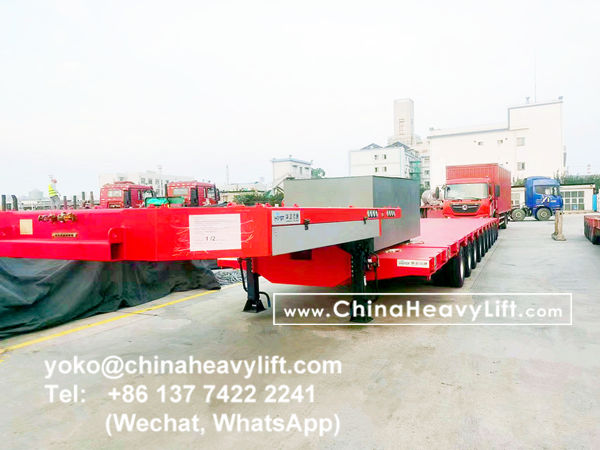 CHINA HEAVY LIFT manufacture 10 axle extendable hydraulic lowbed trailer for wind power transportation project in Ho Chi Minh city HCMC Vietnam, www.chinaheavylift.com