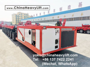 compatible Scheuerle SPMT, Chinaheavylift manufacture 48 axle line SPMT Self-propelled Modular Transporters, 2 units PPU power pack unit and Spacer