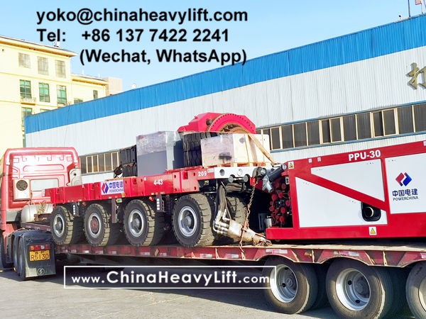 CHINA HEAVY LIFT manufacture 48 axle line Scheuerle SPMT Self-propelled Modular Transporters, PPU power pack unit and Spacer, www.chinaheavylift.com